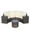 Ensemble de canapé modulaire d'extérieur demi-lune 7 pièces avec table basse ronde en verre trempé-802208578
