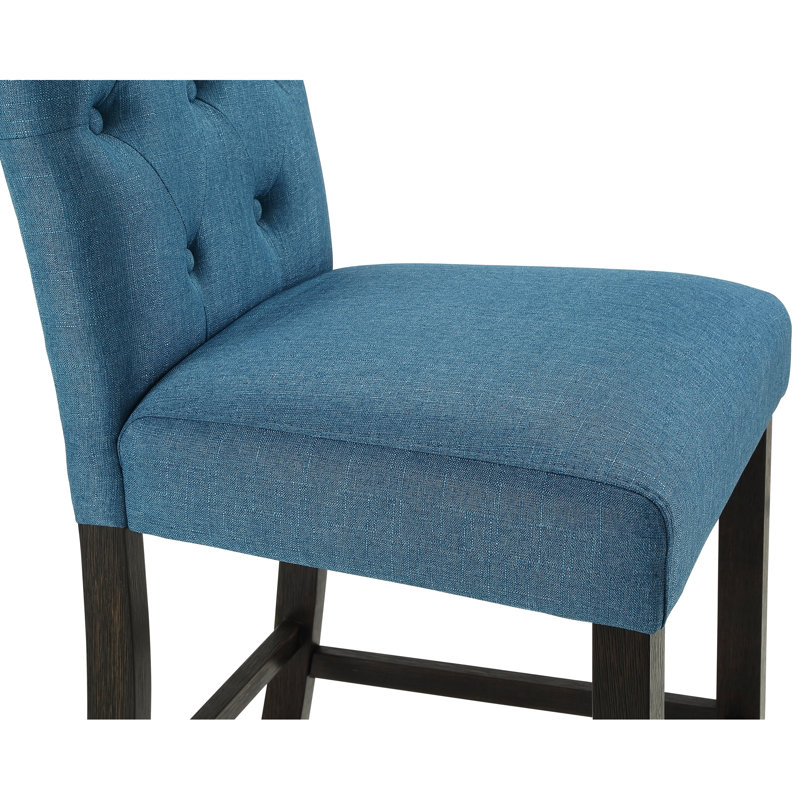 Tabouret à hauteur de comptoir, 2 chaises bleues avec rembourrage généreux et pieds solides, 2 chaises, dossier rembourré en bois