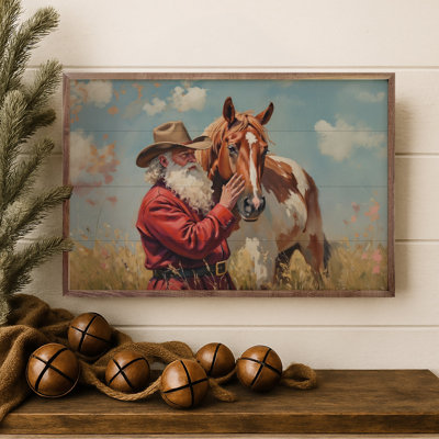 Père Noël et cheval de peinture