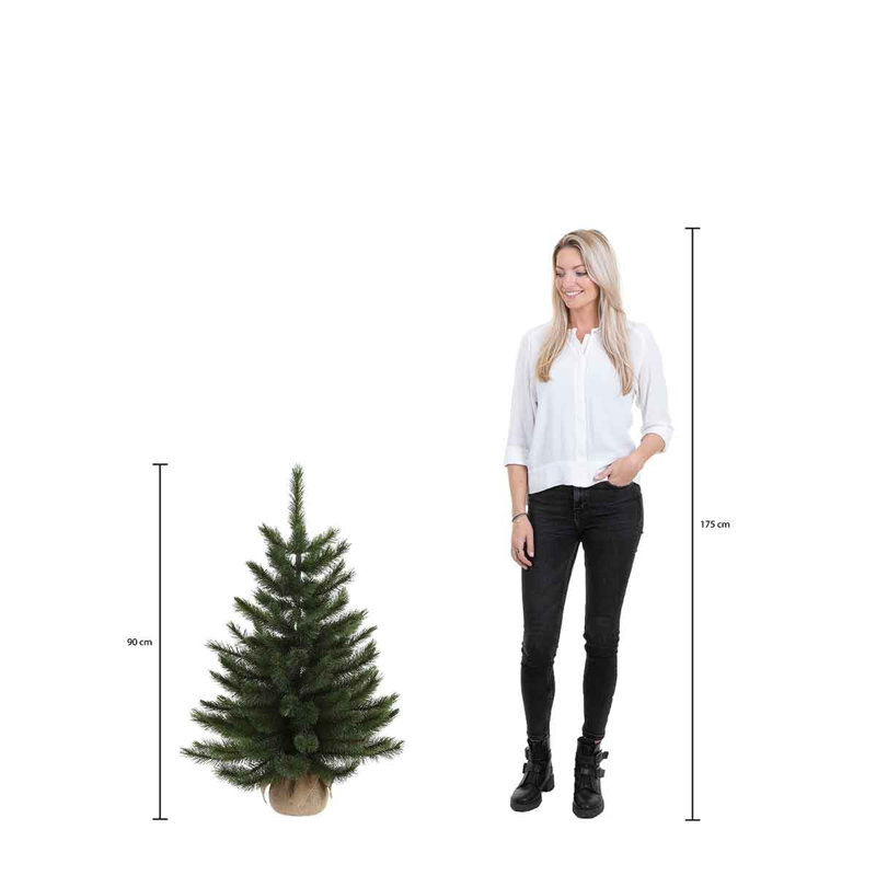 Lighted Artificial Christmas Tree, 2.95ft H