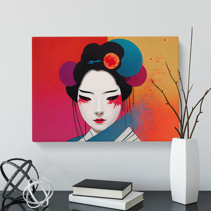 Wonderful Geisha Abstract - Wrapped Canvas, 50cm H x 76cm W x 3cm D
