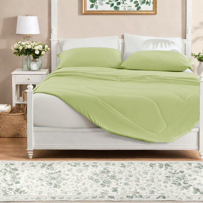 Ensembles de literie Cooling Sage, édredon en nylon léger 90 po x 90 po, conception confortable toutes saisons