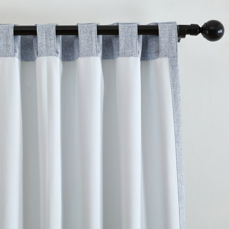 Bigelow Max-Blackout Solid Texture Window Curtain Panel, Blue, 52" W x 95" L
