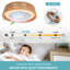 Ventilateur de plafond rustique moderne de 21 po avec éclairage d'ambiance à DEL RVB, conception tissée en corde, ventilateur silencieux, plafonnier semi-encastré pour la chambre à coucher, le salon ou la salle à manger ((silencieux / 6 vitesses / réversible / moteur à courant continu))