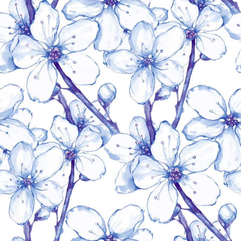 Tascherau, motif floral sur toile par Ogri, peinture, H 12 po x l 12 po