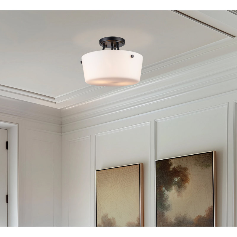 Plafonnier semi-encastré 2 lumières Mod Pod, Noir