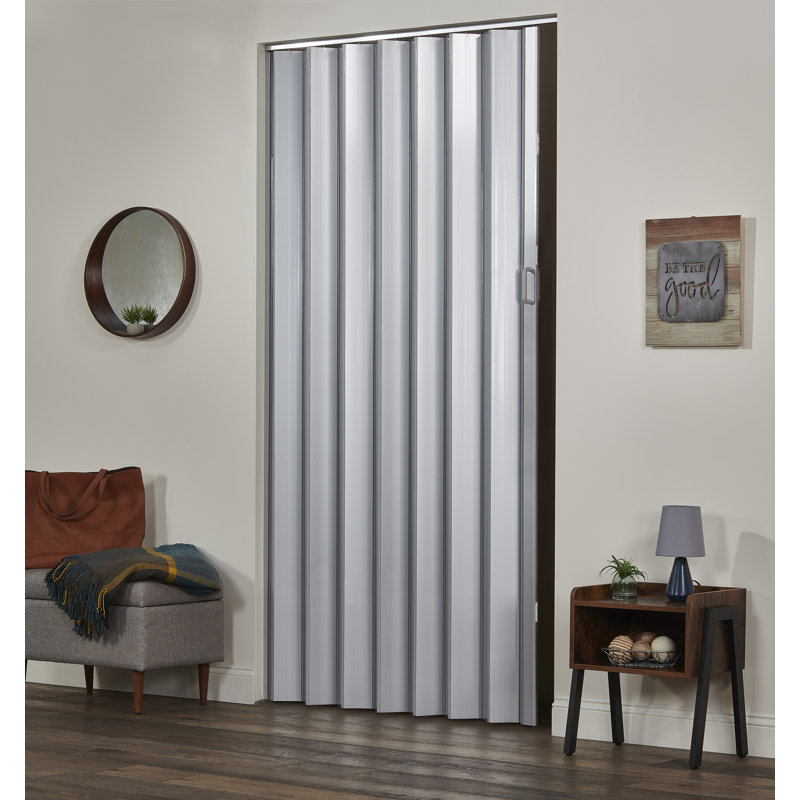 Porte accordéon en vinyle 48 po x 96 po Spectrum Oakmont, Argent