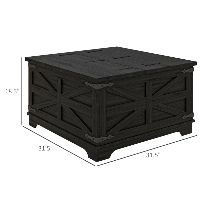 Caelah Single Coffee Table,wood, Black, Black