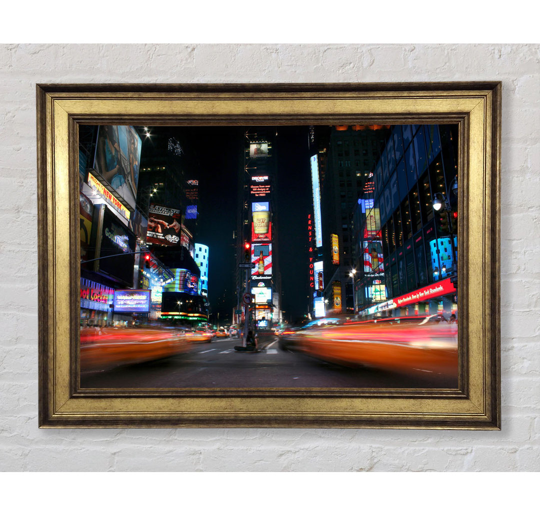 Times Square Yellow Cab Blur - Einzelner Bilderrahmen Kunstdrucke