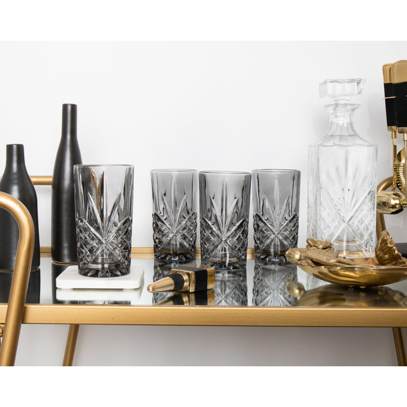 Dublin Crystal Highball Glass 12oz, Grey