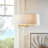 5-Light White Drum Shade Chandelier
