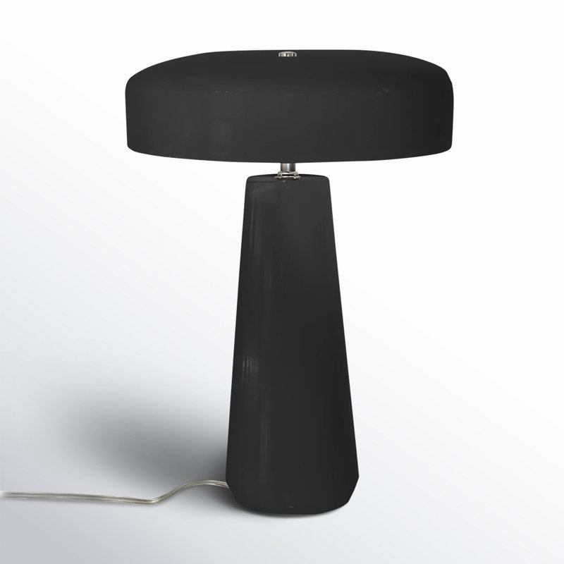 Lampe de table en céramique Percy, Noir brillant / blanc mat
