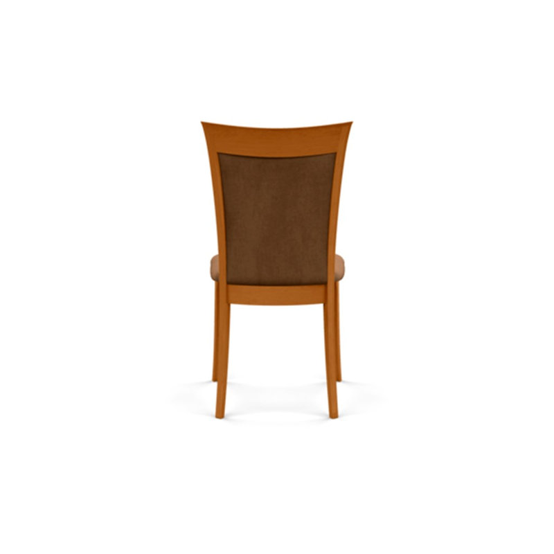 Morgan Leather Dining Chair, Natural Cherry, Onyx Microsuede