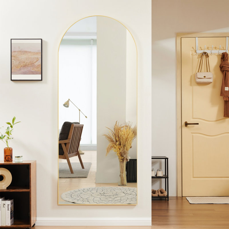 Miroirs muraux surdimensionnés arqués, Doré, 71 po x 26 po