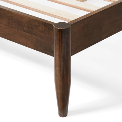 Besan Solid Wood Boucle Upholstered Headboard Bed Frame
