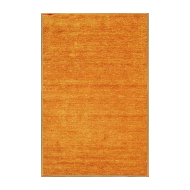 Tapis de zone orange contemporaine, Rectangle 2 pi x 3 pi
