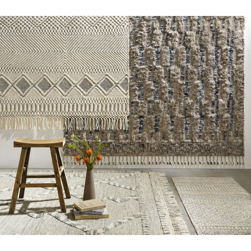 Hand Knotted Wool Moroccan Area Rug, Rectangle 8' x 10'