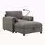 Canapé simple de 38 po avec repose-pieds de rangement, support de téléphone réglable, chargeur USB, poches de rangement latérales, accoudoirs en forme d'oreiller, méridienne large pour salon et appartement, chenille, 4 couleurs