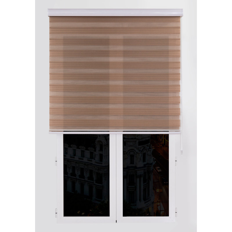 Semi Sheer Zebra Shades, Tobacco, 250 cm L x 140 cm W