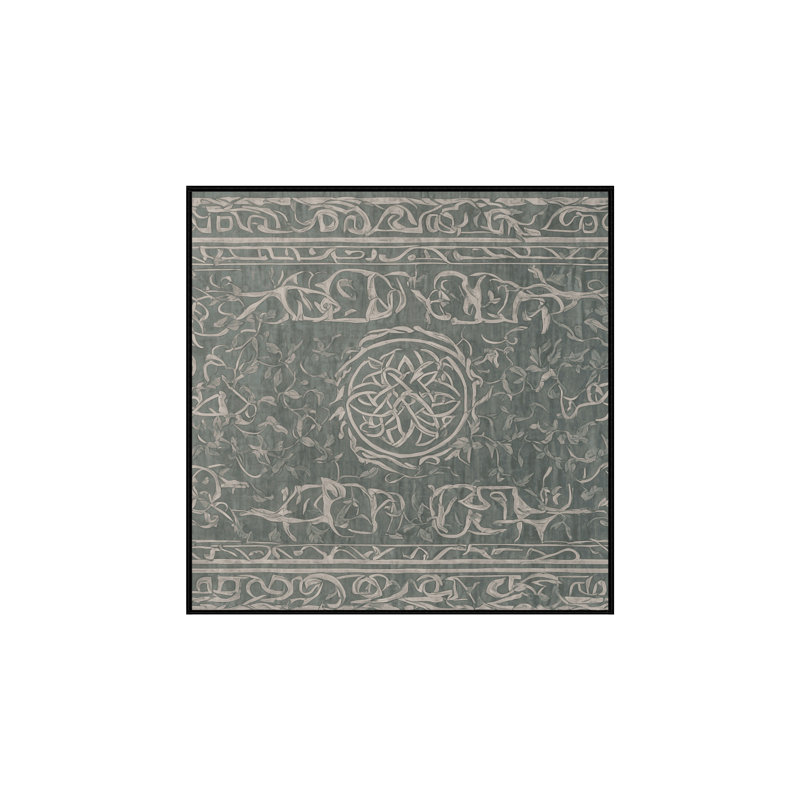 Machine Washable Gray Area Rug, Square 8'