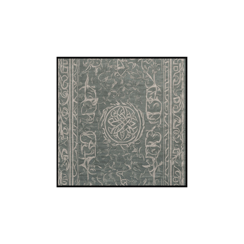 Machine Washable Gray Area Rug, Square 7'