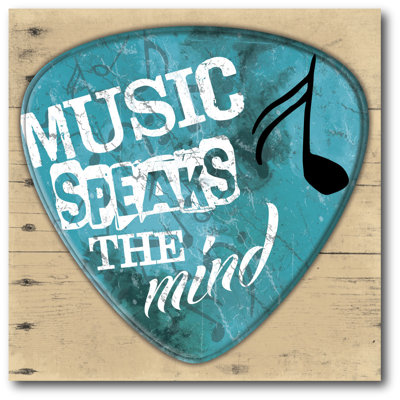 "Music parle the Mind", reproduction d’art textuel sur toile tendue