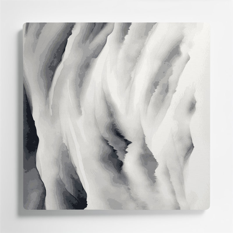 DiagonalStripes Mist Gray White Gray Metal Wall Art, 8" H x 8" W