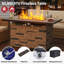 Table de foyer d'extérieur au gaz propane, foyer extérieur rectangulaire de 50 000 BTU avec pare-vent en verre, pierres en verre et couvercle-1750310827