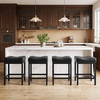 Michille Saddle Upholstered 24.21" Counter Stool