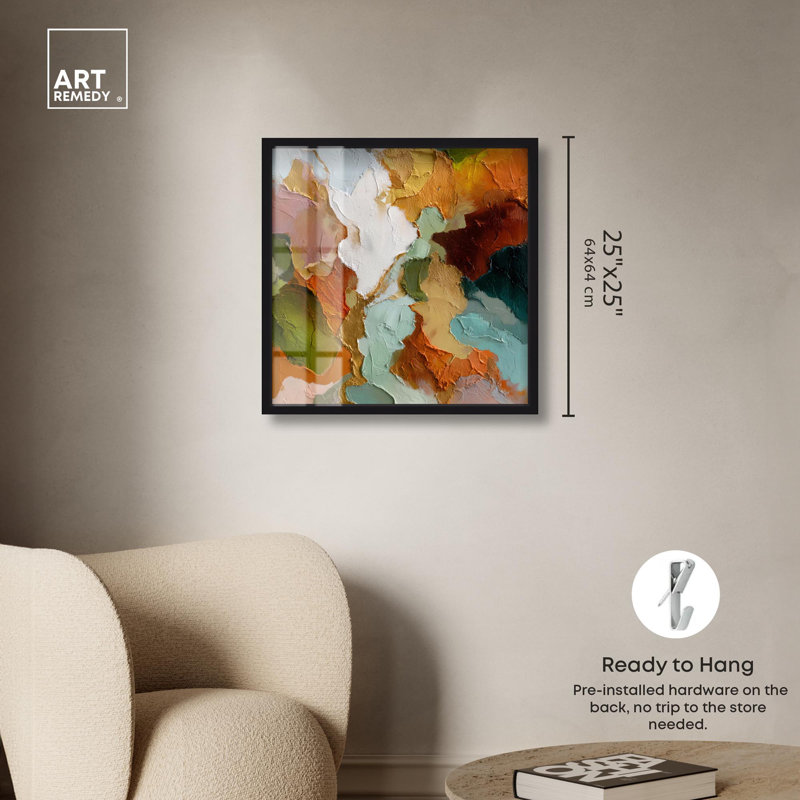 «Earthen Flow I», art mural Boho par taupe par Art Remedy, cadre noir, 25 x 25, H 25 po x l 25 po, Structure noire
