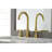 Kingston Brass Manhattan Two-Handle 3-Hole Deck Mount Widespread Bathroom Faucet with Brass Pop-Up Drain-48031554