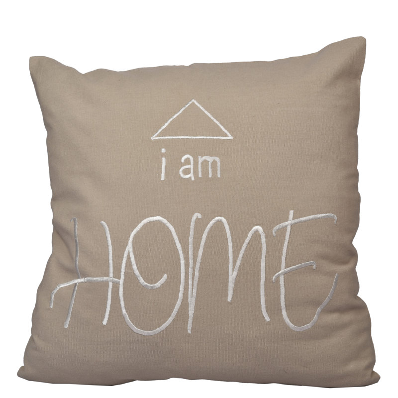  Housse de coussin 100% coton, Beige / Blanc