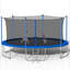 Trampoline 14 pi avec filet d'enclos de sécurité, tapis de saut robuste et rembourrage pour enfants et adultes, échelle