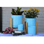 Pot cylindrique à pois avec soucoupe intégrée, pot moyen en céramique émaillée (lot de 6) - Intérieur/Extérieur-1089598821