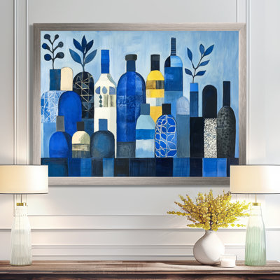 Cobalt Collection I - Blue Bottles Still Life Large Wall Art