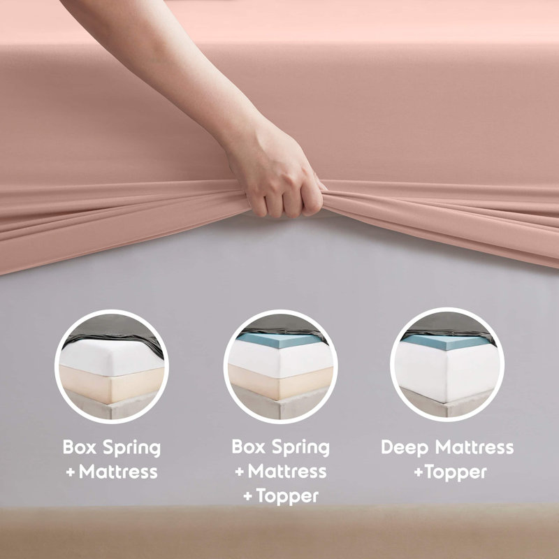 Luxury Collection Classic Smooth Thread Sheet Set, Twin XL, Rose Quartz