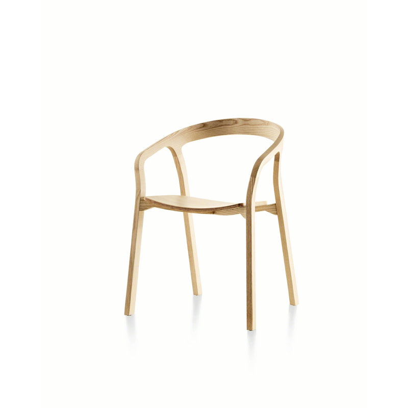 She Said Solid Wood Stacking Arm Chair, Natural