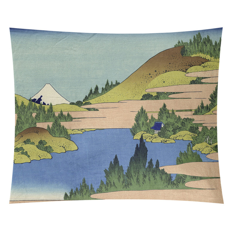 Hague Polyester Tapestry, 107.5" H x 91" W, Mint Green/Light Blue