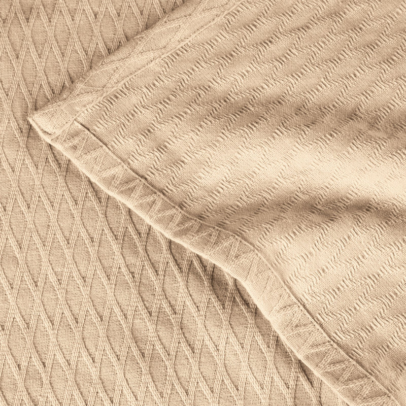 Couverture thermique en coton tissé toutes saisons Blue Nile Mills Elias, Grand lit, Kaki