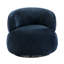 Fauteuil d'appoint moderne et luxueux en chenille bleue rembourrée avec coussin en mousse et bois massif-972284670