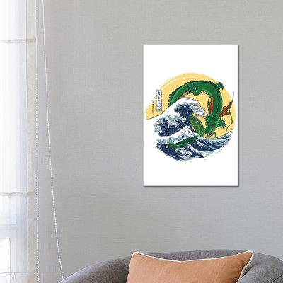 Dragon Wave 1 Piece Wrapped Canvas Painting