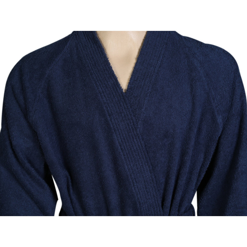 Peignoir Rabun 100% coton, G / TG, Bleu marine