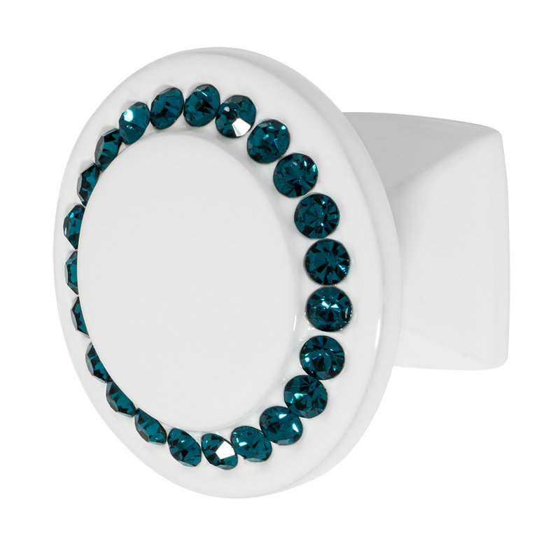 Poignée champignon Radiance, Chrome poli, Bleu océan