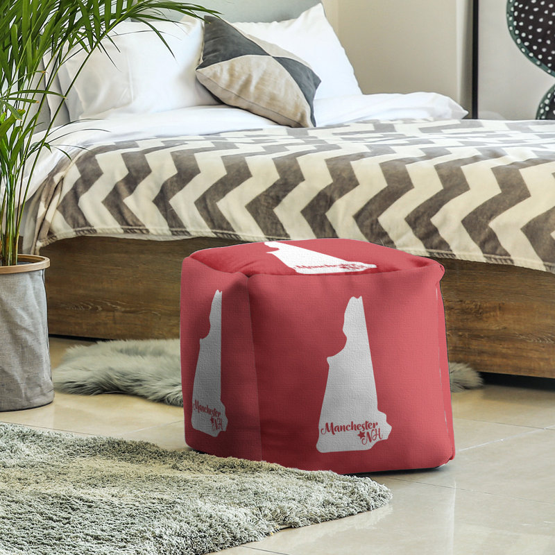 Manchester Upholstered Ottoman, Red