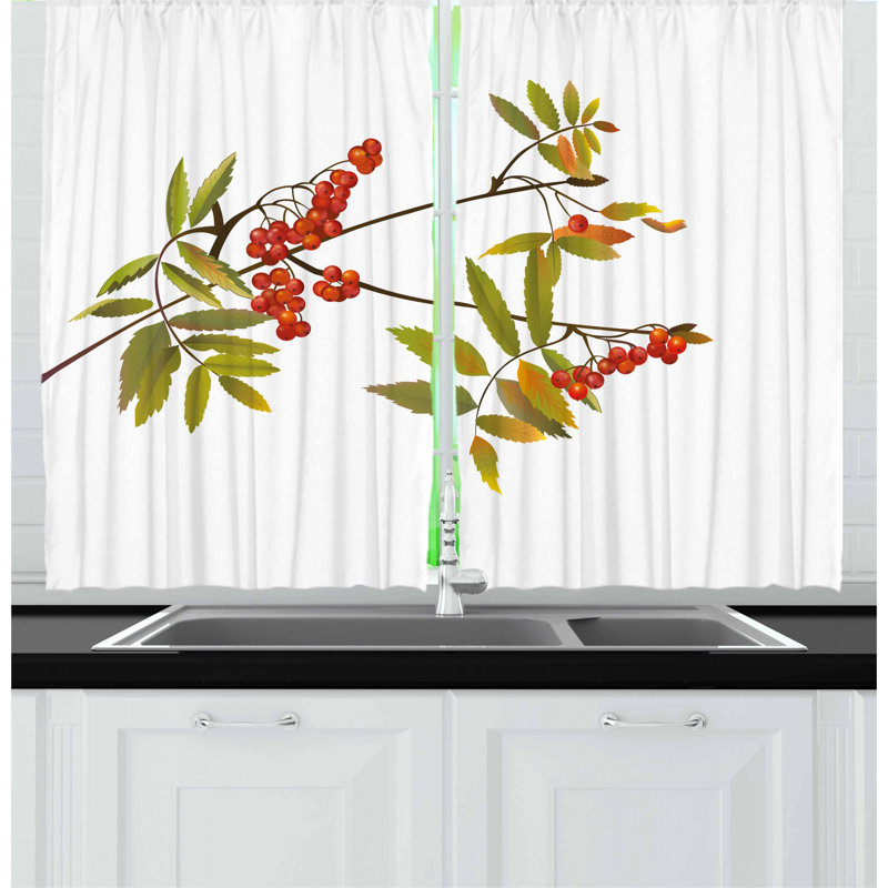 Floral Pointed Kitchen Curtain