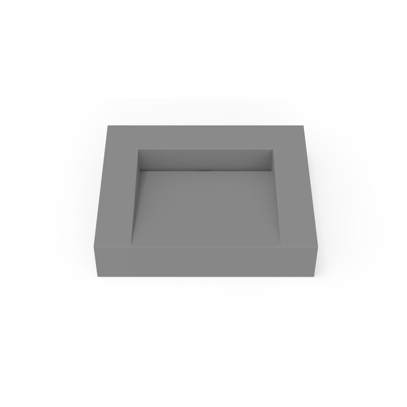 Lavabo de salle de bain mural en résine mate 23,6 po x 19,6 po Badeloft WT-04-E-MGRY