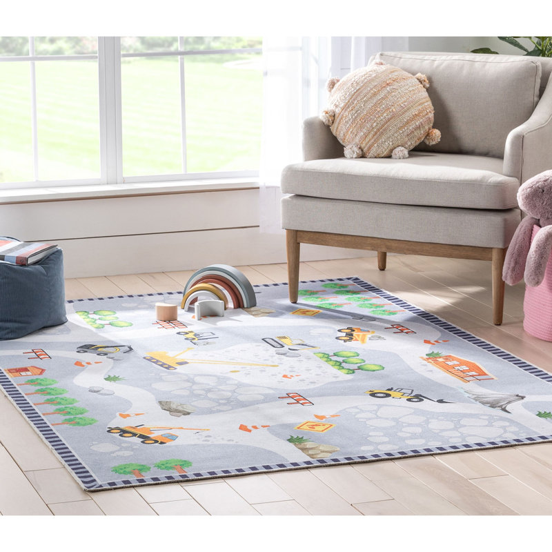 Tapis multicolore gris Klingbeil, Rectangle 6 pi x 9 pi