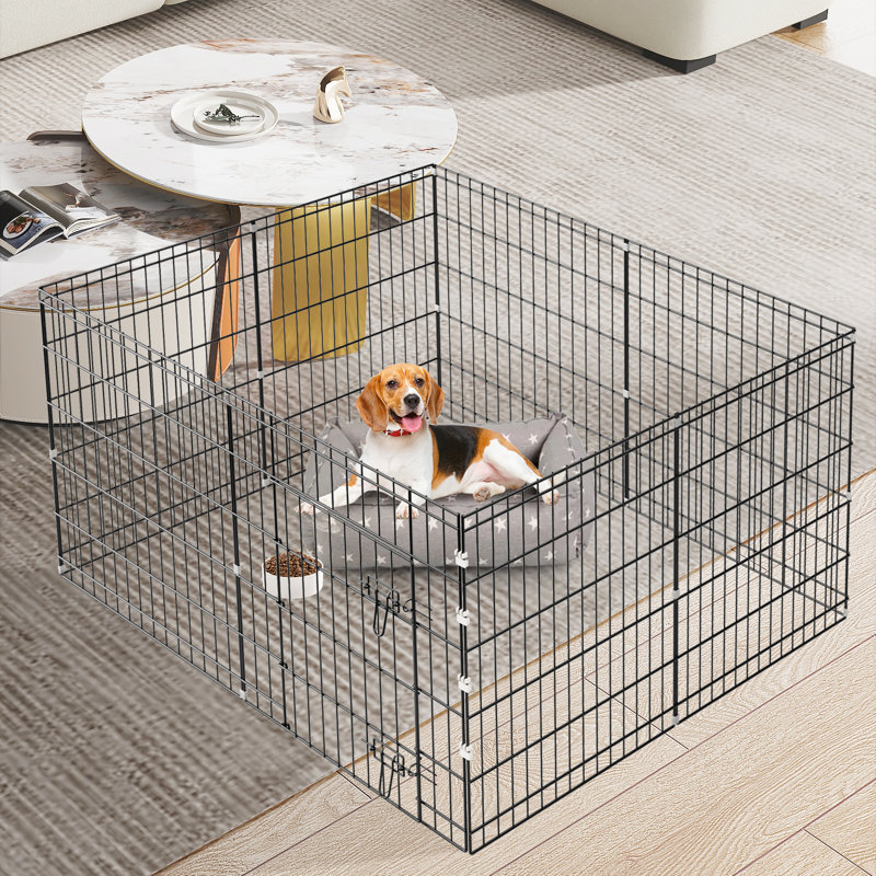 Parc pour chien pliable en métal à 30 panneaux de 30 po avec porte verrouillable et enclos pour chien de petite à moyenne taille