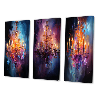 «Chandelier Energetic Fusion», 3 pièces sur toile