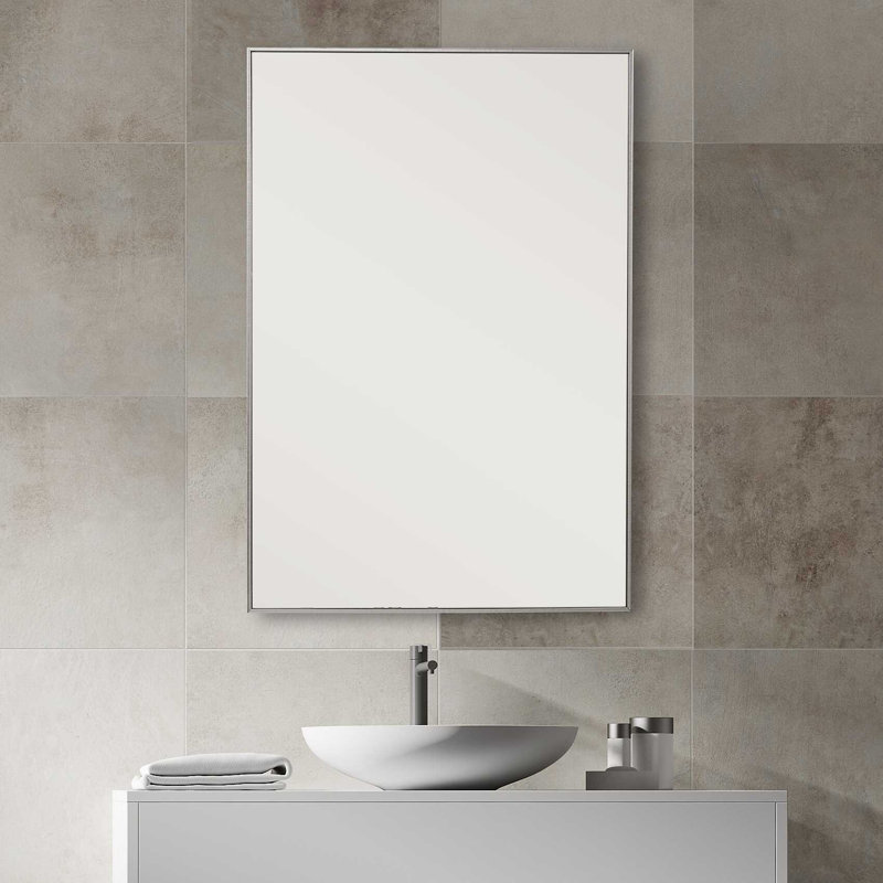  Miroir de salle de bain mural, 31" x 21", Argent